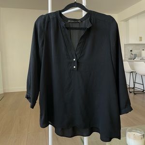 Zara Black Office Blouse